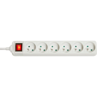 LINDY Produžni kabel 73126, 6 utičnica, bijeli