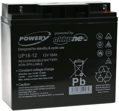 POWERY Olovno-gelna baterija, 12 V, 18 Ah