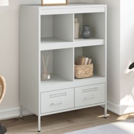 Visoka komoda bijela 68x39x101,5 cm od hladno valjanog čelika