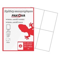 PAKOVA Samoljepljive etikete A6 105 x 148 mm, A4 list