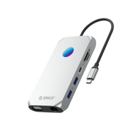 ORICO Docking stanica XCR, 12 u 1, RGB, USB-C, HDMI, VGA, RJ45, srebrna