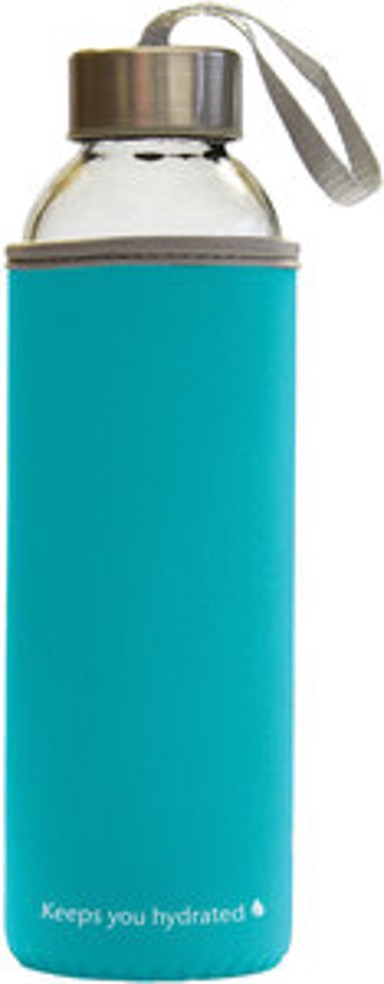 STREAM Boca za vodu staklena Color 500 ml, plava i siva