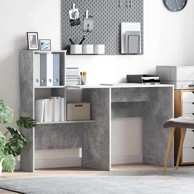 Stol beton siva 131,5 x 50 x 106,5 cm konstruirano drvo  