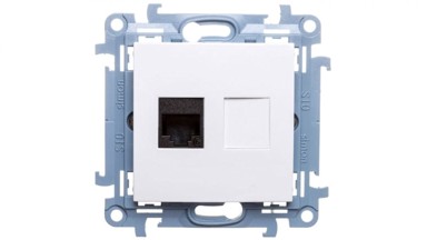 SIMON 10 Pojedinačna računalna utičnica RJ45 kat. 6 C61.01/11, bijela