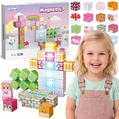 WOOPIE TOYS Magnetske kocke Montessori, 3D slagalica, 48 kom.
