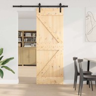 Klizna vrata Narvik, 70 x 210 cm, 152,5 cm, prirodna i crna