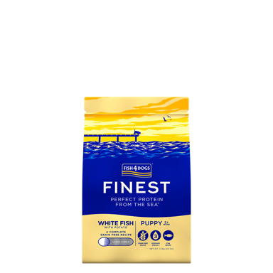 FISH4DOGS Suha hrana za pse, velike granule, bijela riba 1.5 kg
