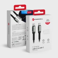 FORCELL Kabel F-Energy C263 Type-C na Type-C QC4.0 PD 5A 240W Cafule 2m, crni