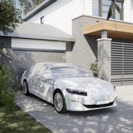 Navlaka za pola automobila s kukama srebrna XL PEVA