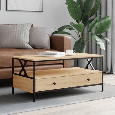 Stolić za kavu boja hrasta 100 x 51 x 45 cm konstruirano drvo