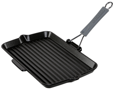 STAUB Grill tava kvadratna 34x21 cm lijevano željezo, crna, indukcija
