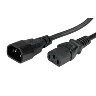 ROLINE Naponski kabel VALUE PC-monitor IEC320 C14-C13 10A, M/F, 1 m, crni