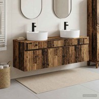 Set kupaonskih ormarića 3 kom 49 x 44,5 x 65 cm, staro drvo