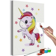 Slika za samostalno slikanje Rainbow Unicorn 40x60
