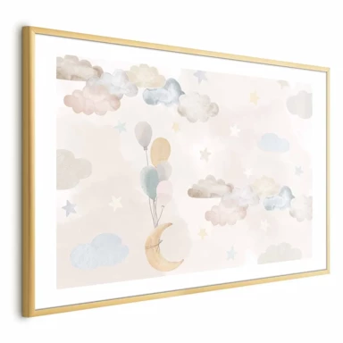Plakat Bajkovito nebo, 60x40 cm, zlatni okvir s margom