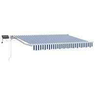 Ručni okvir tende s LED-ima, 3 x 2,5 m, plava i bijela, bijeli okvir