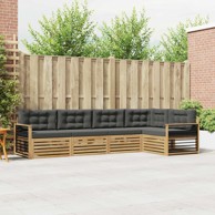 Set vanjskih sofa s jastukom, 6 pcs, poliester, bijela i antracit