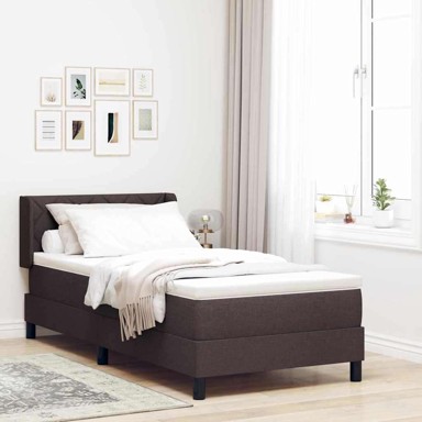 Boxspring krevet s madracem 90x190 cm, tkanina, tamno smeđa