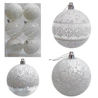 Kuglice, ø 8 cm, 6/1 pak, bijele prozirne