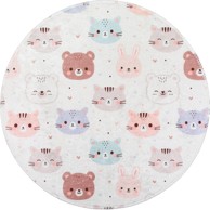 VITAUS Periv dječji tepih boje slonovače ø100 cm Cute Animals 