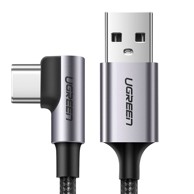 UGREEN Kabel 50942 Pleteni Type C QC3.0 3A 2M (L-oblik), sivi