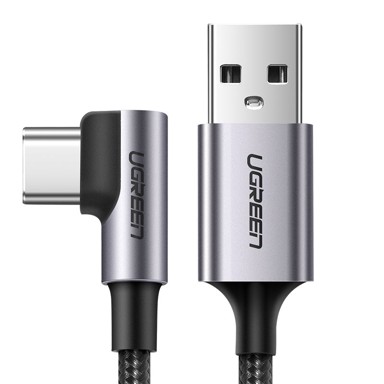 UGREEN Kabel 50942 Pleteni Type C QC3.0 3A 2M (L-oblik), sivi