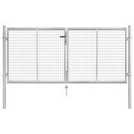 Vrtna vrata od pocinčanog čelika 306 x 150 cm srebrna