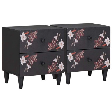 Noćni ormarić set 2 kom 40×33,5×46 cm čvrsto drvo manga, smeđi