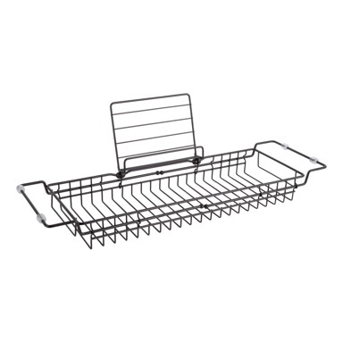 PT LIVING Crni metalni podesivi držač za kadu Tub, 61-86 cm