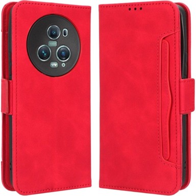 Preklopna maskica za Honor Magic 5 Pro 5G, utor za karticu, crvena