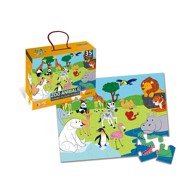 Puzzle za djecu, podne, divlje životinje, 35 kom