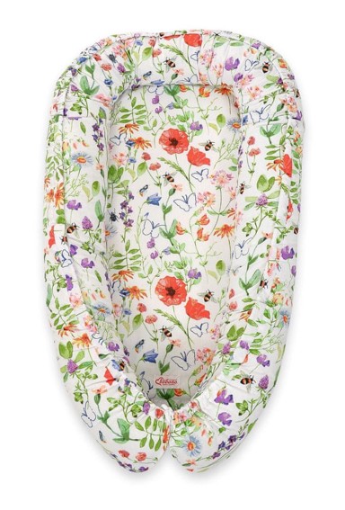 BOBONO Gnijezdo za bebe Cocoon Premium, dvostrano, livada