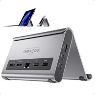 Priključna stanica za laptop, 11 u 1, USB-C, 2 x HDMI 4K, 6 USB, Ethernet, PD