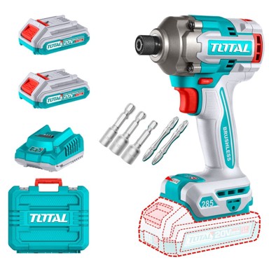 TOTAL Akumulatorski udarni ključ One-Stop Tools 285 Nm 6,35 mm, crni