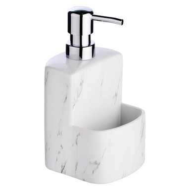 WENKO Bijeli keramički dozator za sapun Festival Marble, 380 ml