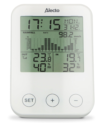 ALECTO WS-1200 meteorološka stanica s bežičnim senzorom, crno-siva