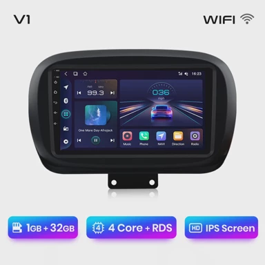 Multimedia inteligentni sustav za Fiat 500X, 2014, 2020, navigacija, GPS, CarPlay, 2Din DVD, V1, 1GB, 32GB