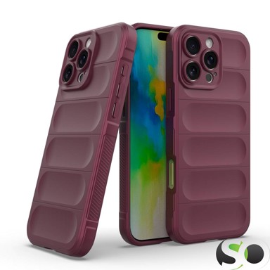 Silikonska Wave maskica za iPhone 16 Pro Tamno ljubičasta