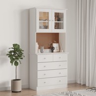 Visoka komoda ALTA bijela 77 x 35 x 165 cm od masivne borovine