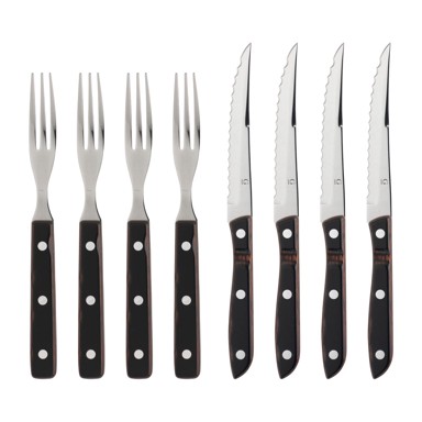 GENSE Set pribora za jelo Old Farmer Classic, 8 kom, od nehrđajućeg čelika, crni/srebrna