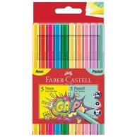 FABER-CASTELL Flomaster 155312 školski grip neon+pastel