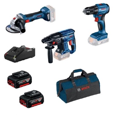 BOSCH Aku bušilica Combo Kit GSR 185-LI + GWS 180-LI + GBH 180-LI + torba