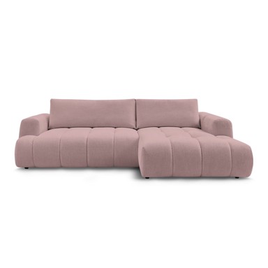 BOBOCHIC PARIS Ružičasta sklopiva/s prostorom za odlaganje kutna garnitura (s desnim kutom/s ležaljkom) Fuji, 292x160x88 cm