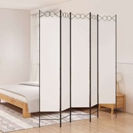 Sobna pregrada s 5 panela 200 x 220 cm od tkanine bijeli