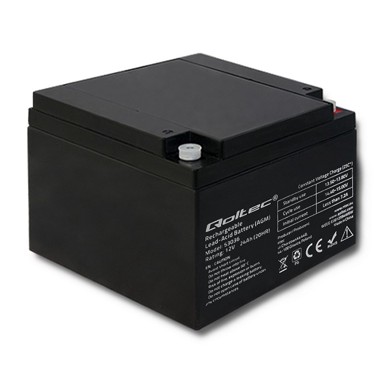 QOLTEC Baterija AGM, 12V, 24Ah, max 360A