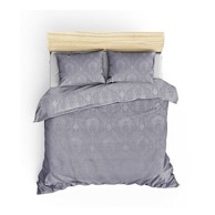 MIJOLNIR Sivi pamučni prekrivač i jastučnica set za bračni krevet 240x260 cm Beste 