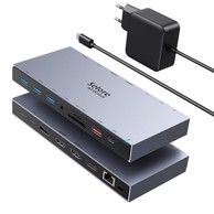 Priključna stanica USB-C, 15 u 1, 65 W, 4K Dual HDMI, 4K DP, 100 W PD, gigabitni Ethernet, 10 Gbps USB-C, USB, SD/TF, audio/mikrofon, B0BXW49DJ5