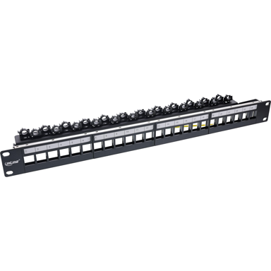 INLINE Patch panel 76824P, Cat5/Cat6/Cat6a, 1U, crna