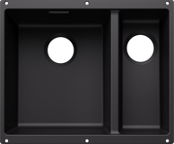 BLANCO Sudoper Subline 340/160-U, Silgranit, glavni bazen lijevo, crna