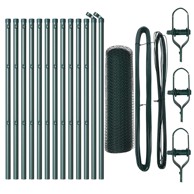 Set ograde set od 2 25x0.5 m, čelik s praškom, šuma zelena